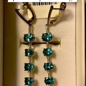 Gorgeous OOAK Genuine Apatite and Pearl earrings .925 Sterling